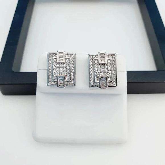 "925 Sterling Silver Cubic Zirconia Earrings, UU1P6A6069 - Picture 5 of 10